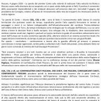 Comunicato stampa imprese e sindacati sull'alta velocità ROMA-PESCARA.